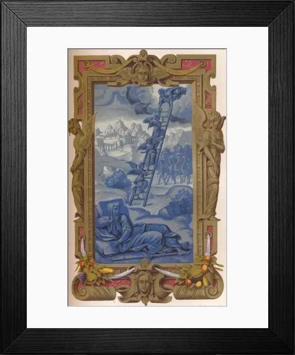 Framed Print : Jacobs dream, 16th century, (1849). Creator: Kellerhoven Framed Print : Jacobs dream, 16th century, (1849). Creator: Kellerhoven