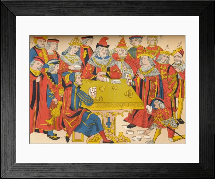 Framed Print : Kings and noblemen playing cards, 15th century, (1849). Creator: E Hauger Framed Print : Kings and noblemen playing cards, 15th century, (1849). Creator: E Hauger