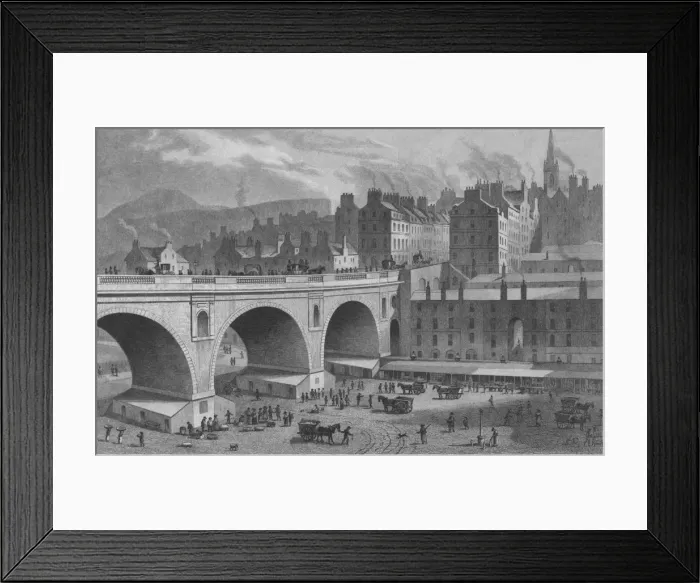 Framed Print : Vegetable and Fish Market, From the Rainbow Gallery, Edinburgh, 1830. Creator Framed Print : Vegetable and Fish Market, From the Rainbow Gallery, Edinburgh, 1830. Creator