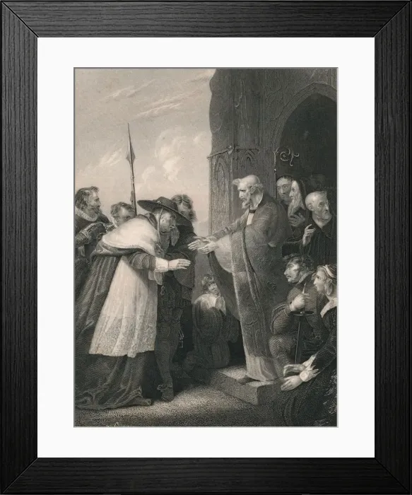 Framed Print : Cardinal Wolsey Entering The Abbey of Leicester, 1530, (mid 19th century). Creator