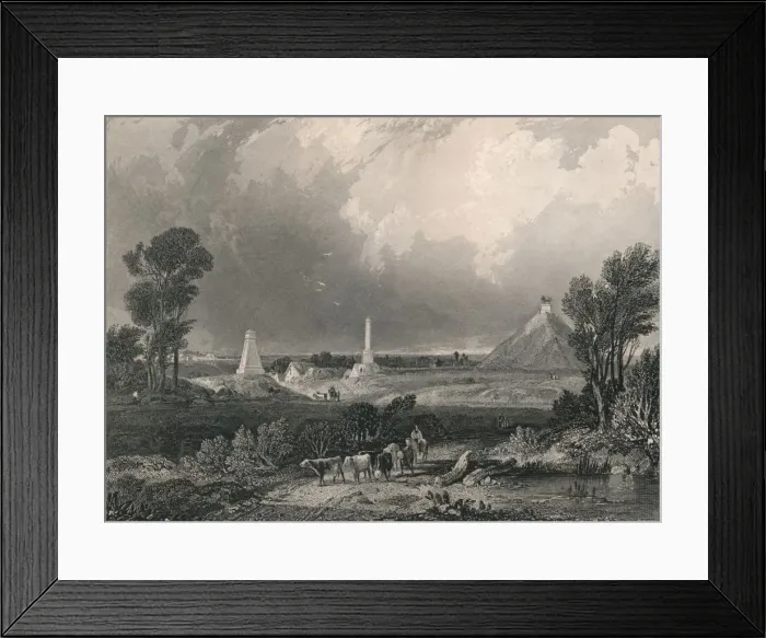 Framed Print : Plains of Waterloo, mid 19th century. Creator: Robert Brandard Framed Print : Plains of Waterloo, mid 19th century. Creator: Robert Brandard