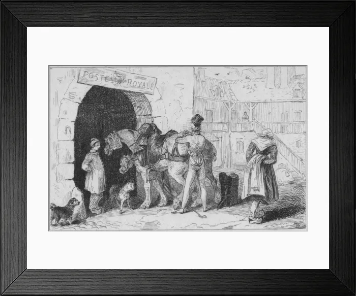 Framed Print : A French Post-House, late 18th-early 19th century. Creator: Unknown Framed Print : A French Post-House, late 18th-early 19th century. Creator: Unknown