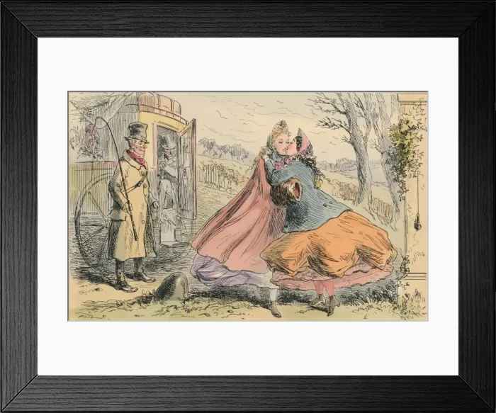 Framed Print : Miss Shannons arrival at Baldon Hall, 1855. Creator: John Leech Framed Print : Miss Shannons arrival at Baldon Hall, 1855. Creator: John Leech