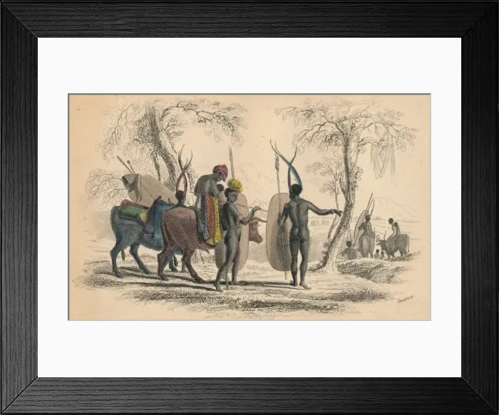 Framed Print : Caffrarian Family Travelling, c1830s. Creator: William Home Lizars Framed Print : Caffrarian Family Travelling, c1830s. Creator: William Home Lizars