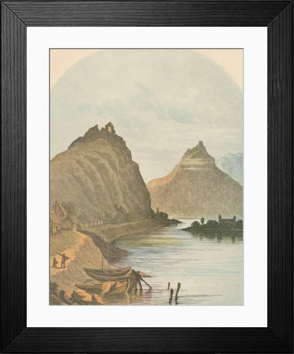 Framed Print : Rolandseck and the Kloster Nonnenwerth, 1864. Creator: Unknown