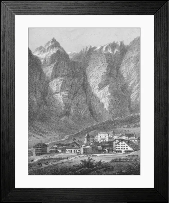 Framed Print : Louesch (Valais), 19th century. Creator: A Cuvillier Framed Print : Louesch (Valais), 19th century. Creator: A Cuvillier