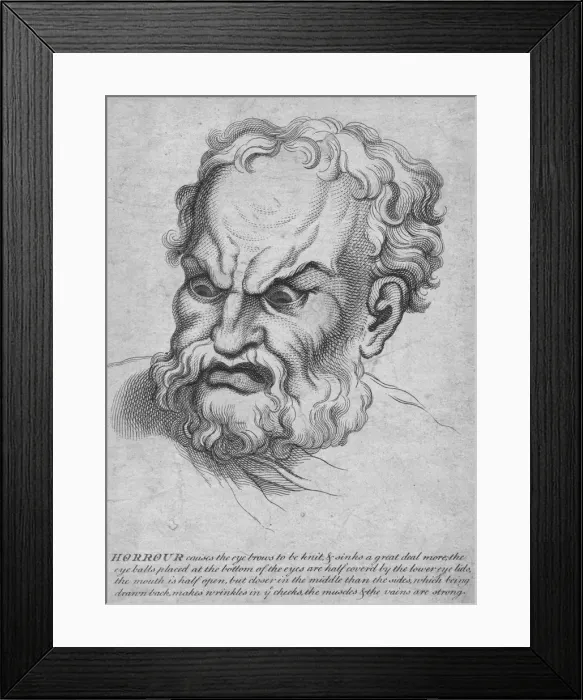 Framed Print : Man with expression of horror, 18th century? Creator: Unknown Framed Print : Man with expression of horror, 18th century? Creator: Unknown