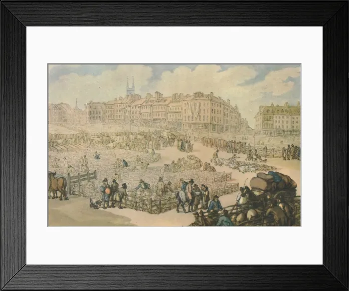 Framed Print : Smithfield Meat Market, c1816, (1944). Creator: Thomas Rowlandson Framed Print : Smithfield Meat Market, c1816, (1944). Creator: Thomas Rowlandson