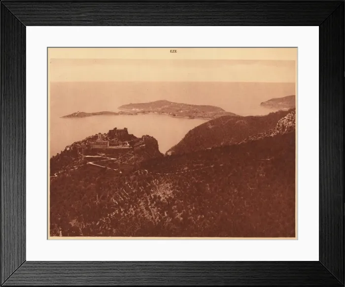 Framed Print : Panorama and Cap Ferrat seen from the Grande Corniche, Eze, 1930. Creator: Unknown Framed Print : Panorama and Cap Ferrat seen from the Grande Corniche, Eze, 1930. Creator: Unknown