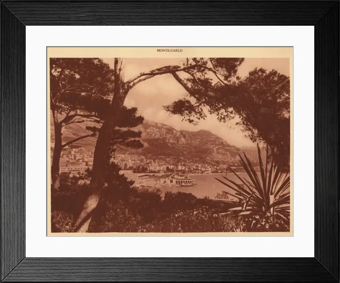 Framed Print : View taken of Monte-Carlo from Monaco, 1930. Creator: Unknown Framed Print : View taken of Monte-Carlo from Monaco, 1930. Creator: Unknown