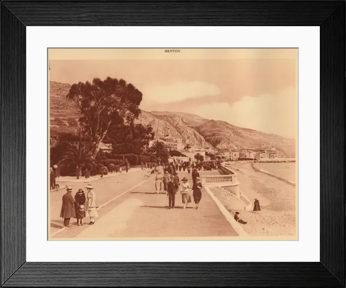 Framed Print : Promenade du Midi, Menton, 1930. Creator: Unknown Framed Print : Promenade du Midi, Menton, 1930. Creator: Unknown
