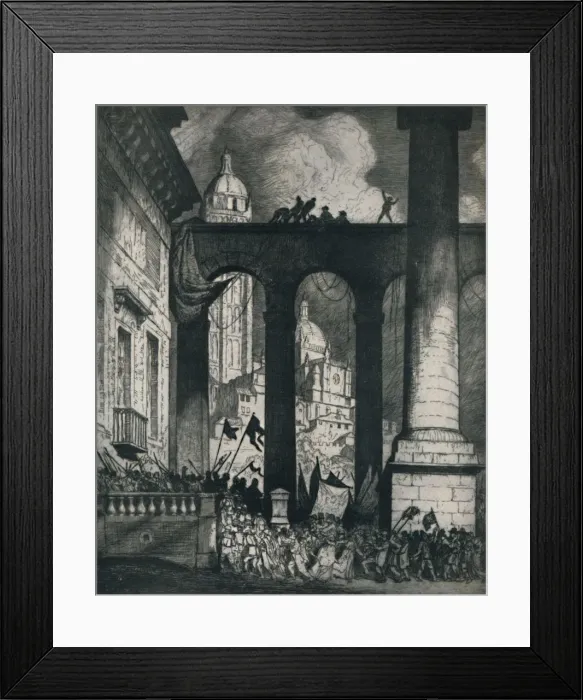 Framed Print : The Colonnade, 1914, (1922). Creator: William Strang Framed Print : The Colonnade, 1914, (1922). Creator: William Strang