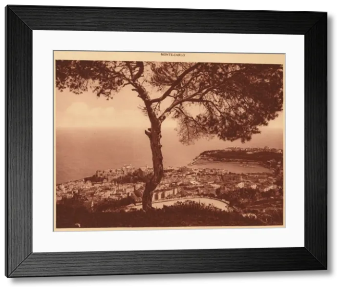 Framed Print : Panorama of Monte-Carlo taken from the Turbie Road, 1930. Creator: Unknown Framed Print : Panorama of Monte-Carlo taken from the Turbie Road, 1930. Creator: Unknown