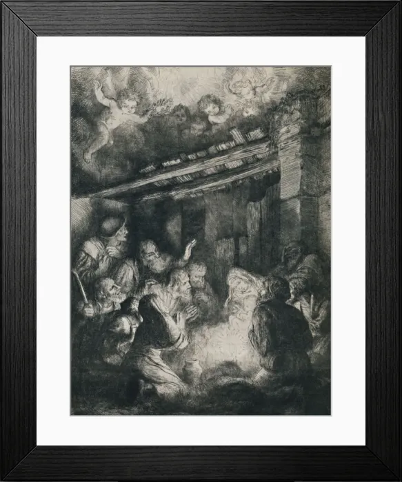 Framed Print : The Adoration of the Shepherds, 1922. Creator: Alphonse Legros Framed Print : The Adoration of the Shepherds, 1922. Creator: Alphonse Legros