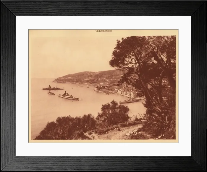Framed Print : View of the town and Roadstead, Villefranche, 1930. Creator: Unknown Framed Print : View of the town and Roadstead, Villefranche, 1930. Creator: Unknown