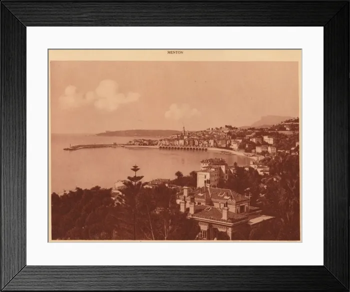 Framed Print : View taken from of Garavan Boulevard, Menton, 1930. Creator: Unknown Framed Print : View taken from of Garavan Boulevard, Menton, 1930. Creator: Unknown