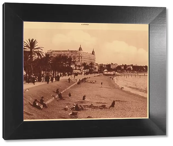 Croisette Promenade - Beach and Casino, Cannes, 1930. Creator: Unknown
