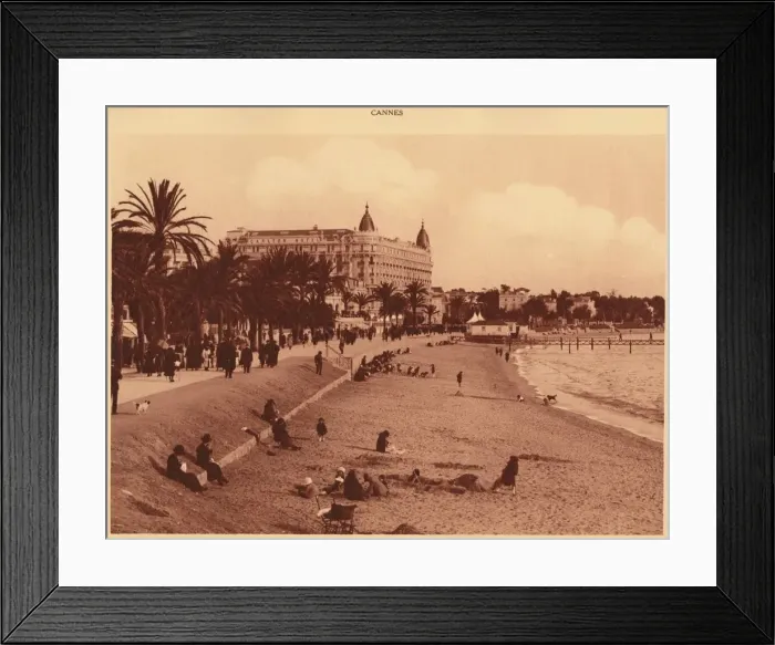 Framed Print : Croisette Promenade - Beach and Casino, Cannes, 1930. Creator: Unknown Framed Print : Croisette Promenade - Beach and Casino, Cannes, 1930. Creator: Unknown