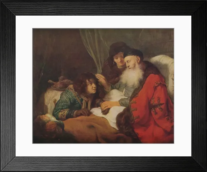 Framed Print : Isaac Blessing Jacob, c1638, (1914). Creator: Govaert Flinck Framed Print : Isaac Blessing Jacob, c1638, (1914). Creator: Govaert Flinck