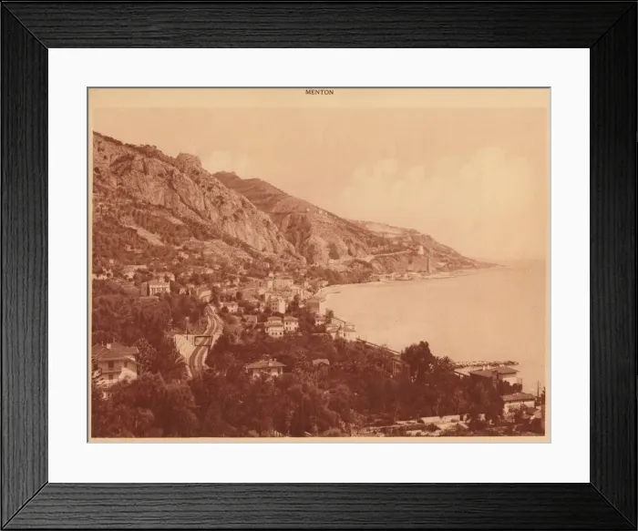 Framed Print : View of Garavan and the Italian Frontier, Menton, 1930. Creator: Unknown Framed Print : View of Garavan and the Italian Frontier, Menton, 1930. Creator: Unknown
