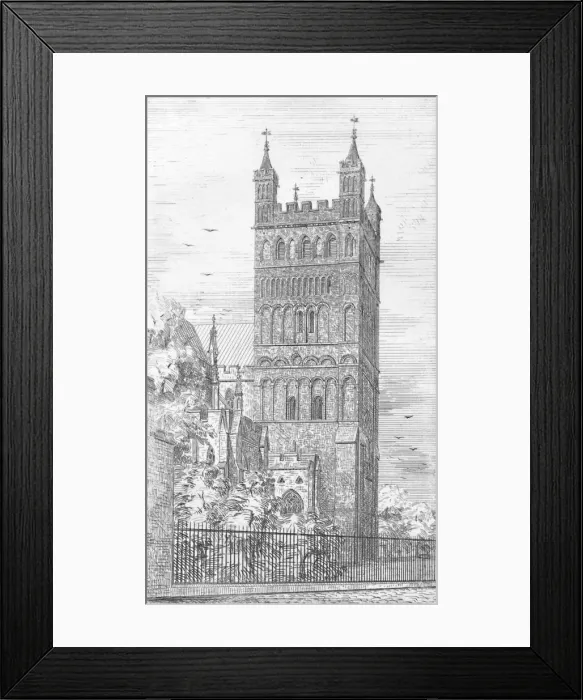 Framed Print : Tower of North Transept. Exeter Cathedral, 1847. Creator: George Truefitt Framed Print : Tower of North Transept. Exeter Cathedral, 1847. Creator: George Truefitt
