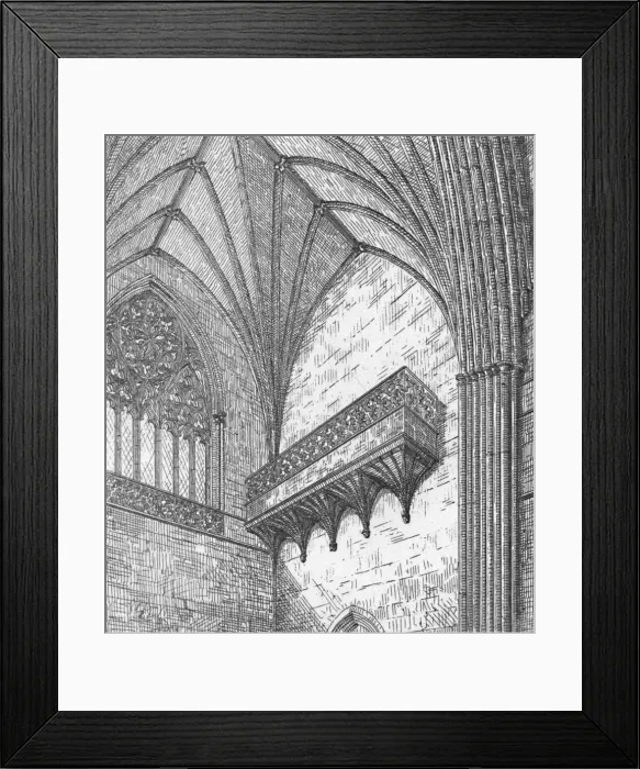 Framed Print : Gallery, North Transept. Exeter Cathedral, 1847. Creator: George Truefitt Framed Print : Gallery, North Transept. Exeter Cathedral, 1847. Creator: George Truefitt
