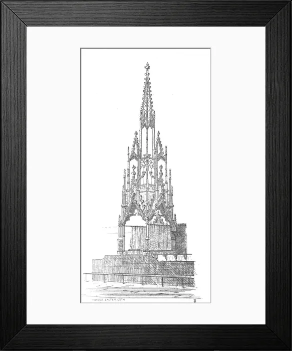 Framed Print : Throne - Exeter Cathedral, 1847. Creator: George Truefitt Framed Print : Throne - Exeter Cathedral, 1847. Creator: George Truefitt