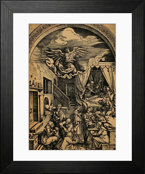 Framed Print : Die Geburt der Maria, (The birth of Mary), 1503 - 1504. Creator: Albrecht Durer Framed Print : Die Geburt der Maria, (The birth of Mary), 1503 - 1504. Creator: Albrecht Durer