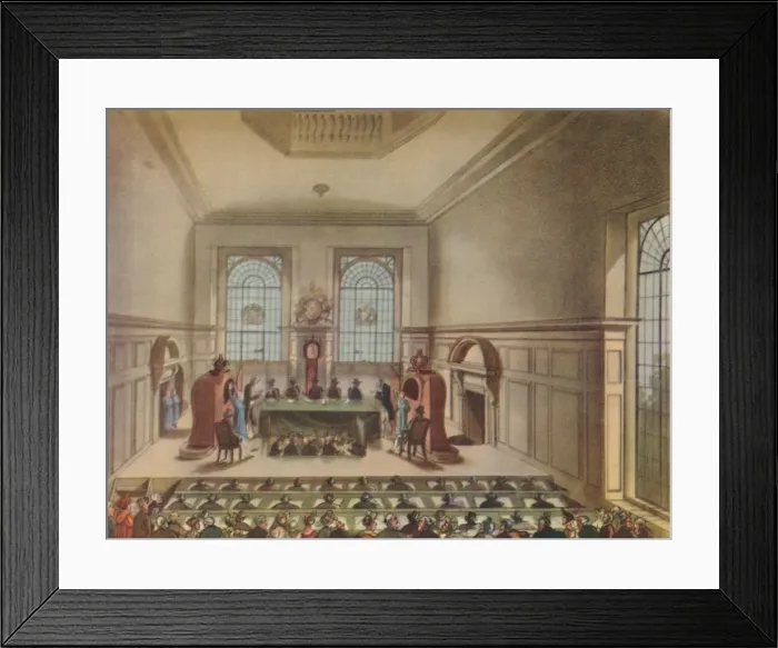Framed Print : Lottery Drawing at Coopers Hall, 1809, (1948). Creator: Unknown Framed Print : Lottery Drawing at Coopers Hall, 1809, (1948). Creator: Unknown