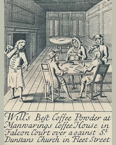 An Advertisement For Wills Coffee House c. 1700, (1944). Creator: Unknown