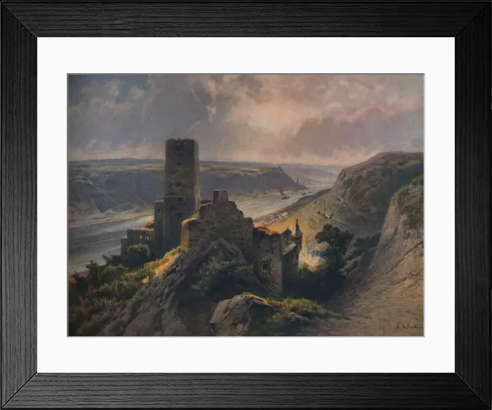 Framed Print : Burg Gutenfels mit Blick auf Oberwesel, (Gutenfels Castle overlooking Oberwesel), 1923 Framed Print : Burg Gutenfels mit Blick auf Oberwesel, (Gutenfels Castle overlooking Oberwesel), 1923