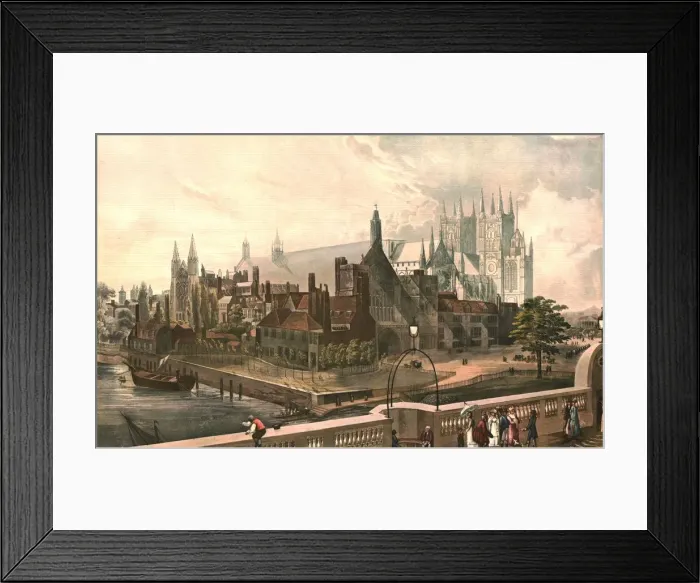 Framed Print : Westminster Hall and Abbey, c1819. After J. Gendall Creator: Daniel Havell Framed Print : Westminster Hall and Abbey, c1819. After J. Gendall Creator: Daniel Havell