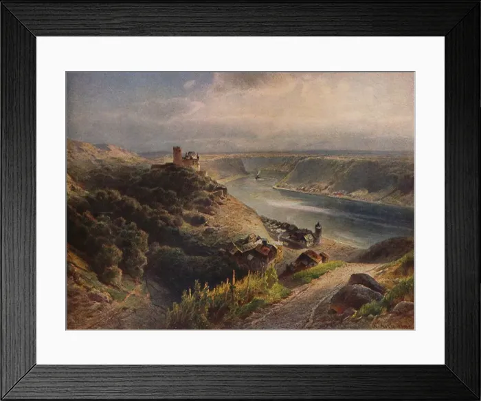 Framed Print : Burg Katz mit Blick auf die Loreley, (Katz Castle overlooking Lorelei), 1923. Creator Framed Print : Burg Katz mit Blick auf die Loreley, (Katz Castle overlooking Lorelei), 1923. Creator
