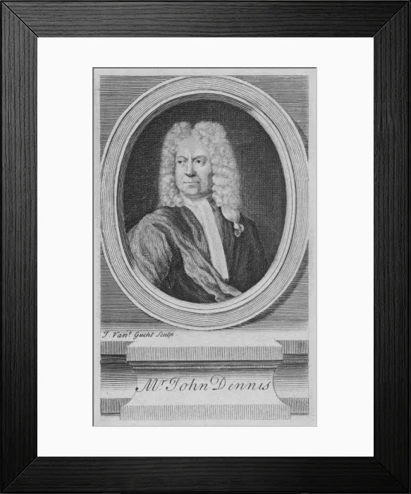 Framed Print : Mr. John Dennis, c1734. Creator: John Vandergucht Framed Print : Mr. John Dennis, c1734. Creator: John Vandergucht