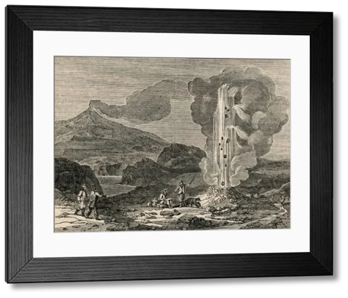 Framed Print : View of a Geyser, or Hot Fountain, 7 December 1833. Creator: Unknown Framed Print : View of a Geyser, or Hot Fountain, 7 December 1833. Creator: Unknown