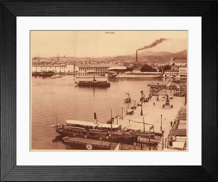 Framed Print : Panorama of the Quais at Toulon, 1930. Creator: Unknown Framed Print : Panorama of the Quais at Toulon, 1930. Creator: Unknown