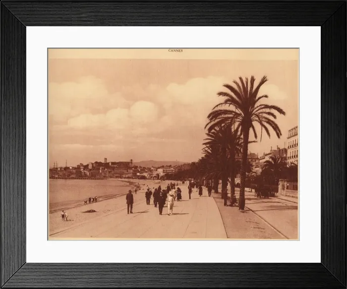 Framed Print : Promenade de la Croisette and Mont Chevalier, Cannes, 1930. Creator: Unknown Framed Print : Promenade de la Croisette and Mont Chevalier, Cannes, 1930. Creator: Unknown