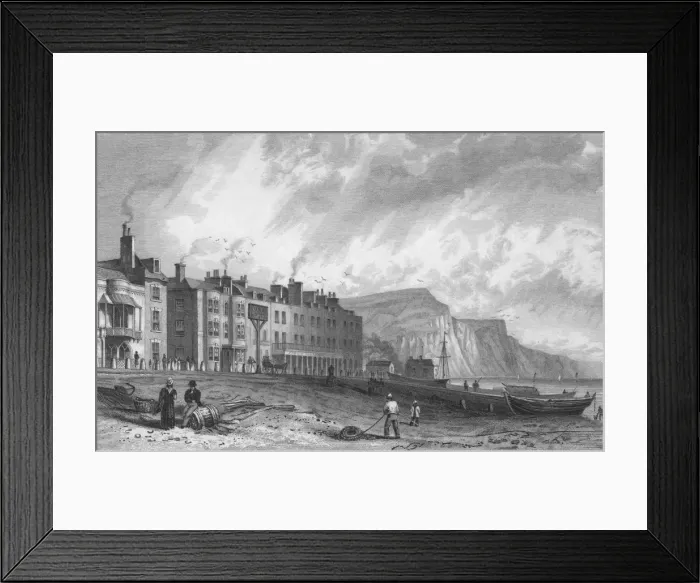 Framed Print : The York Hotel, and Library, Sidmouth, 1832. Creator: P Heath Framed Print : The York Hotel, and Library, Sidmouth, 1832. Creator: P Heath