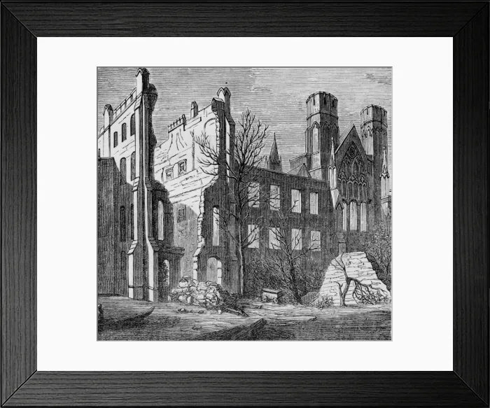 Framed Print : Ruins of the Houses of Parliament, after the fire in 1834, (c1850s). Creator: Unknown