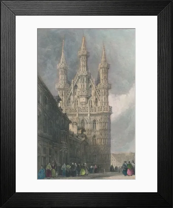 Framed Print : Hotel De Ville, Louvain, 19th century. Creator: W Wallis Framed Print : Hotel De Ville, Louvain, 19th century. Creator: W Wallis