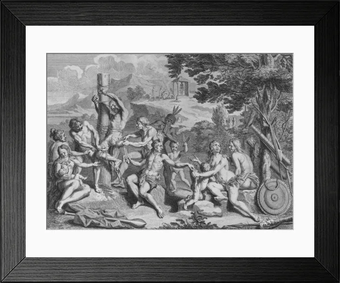 Framed Print : Captif Sacrifie par les Antis, 1723. Creator: Bernard Picart Framed Print : Captif Sacrifie par les Antis, 1723. Creator: Bernard Picart