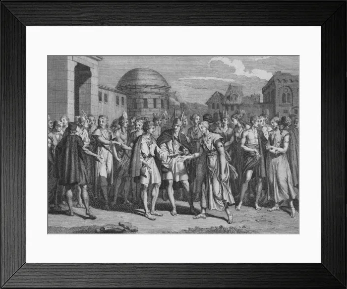 Framed Print : Maniere dont L Yncas marie Ceux de son Sang, 1723. Creator: Bernard Picart Framed Print : Maniere dont L Yncas marie Ceux de son Sang, 1723. Creator: Bernard Picart