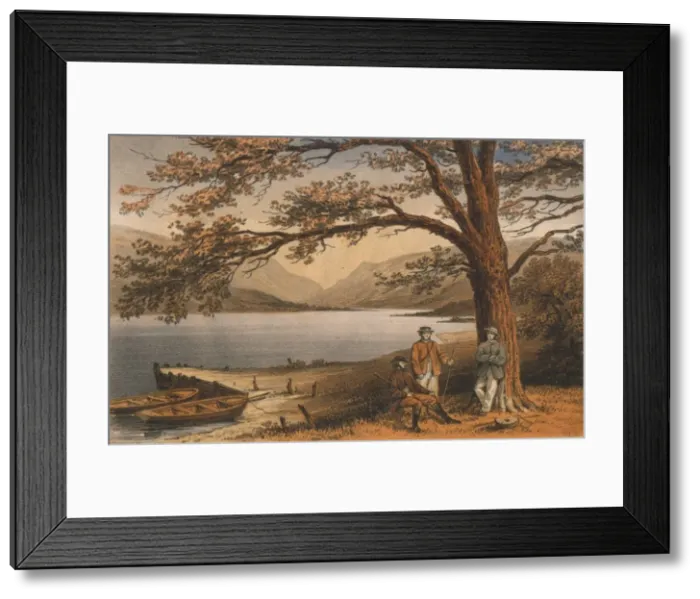 Framed Print : The Lake of the Pleasant Retreat. Llyn Mwyngyl, from Tal-y-Llyn, 19th century. Creator: Hanhart Framed Print : The Lake of the Pleasant Retreat. Llyn Mwyngyl, from Tal-y-Llyn, 19th century. Creator: Hanhart