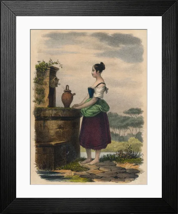 Framed Print : Fetching Water, 19th century? Creator: Unknown Framed Print : Fetching Water, 19th century? Creator: Unknown