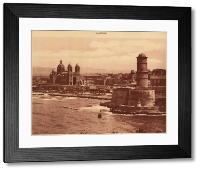 Framed Print : Fort St. Jean and Cathedral, Marseille, 1930. Creator: Unknown Framed Print : Fort St. Jean and Cathedral, Marseille, 1930. Creator: Unknown