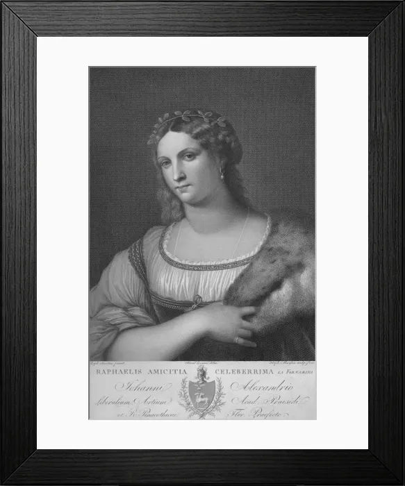 Framed Print : La Fornarina, c1814. Creator: Raphael Morghen Framed Print : La Fornarina, c1814. Creator: Raphael Morghen