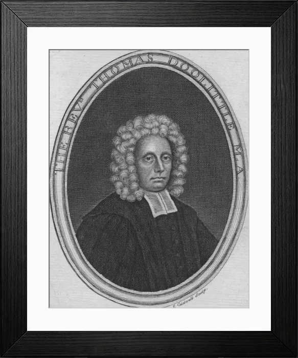 Framed Print : The Reverend Thomas Doolittle M. A. (c1775). Creator: James Caldwall Framed Print : The Reverend Thomas Doolittle M. A. (c1775). Creator: James Caldwall
