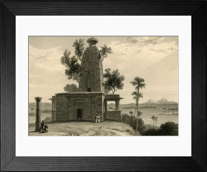 Framed Print : Hindoo Temple at Muddunpore, Bahar, 1835. Creator: William Daniell Framed Print : Hindoo Temple at Muddunpore, Bahar, 1835. Creator: William Daniell