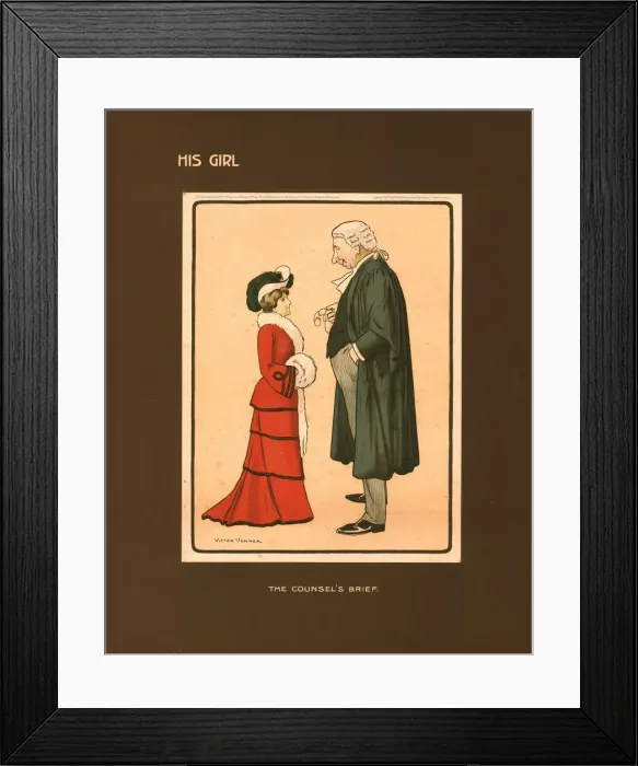 Framed Print : His Girl, The Counsels Brief. Creator: Victor Venner Framed Print : His Girl, The Counsels Brief. Creator: Victor Venner