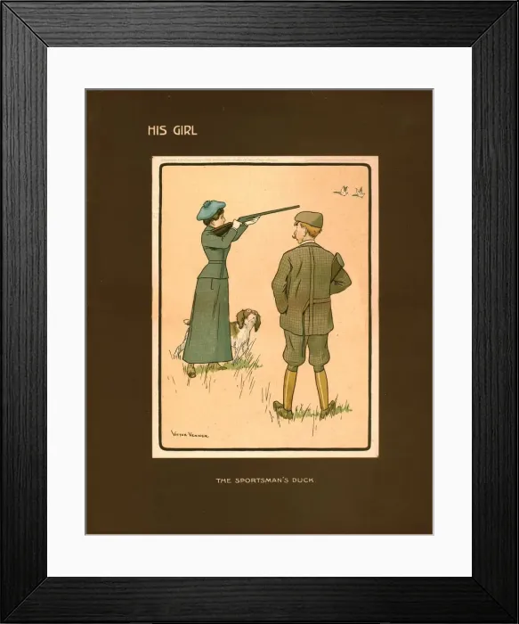 Framed Print : His Girl, The Sportsmans Duck. Creator: Victor Venner Framed Print : His Girl, The Sportsmans Duck. Creator: Victor Venner